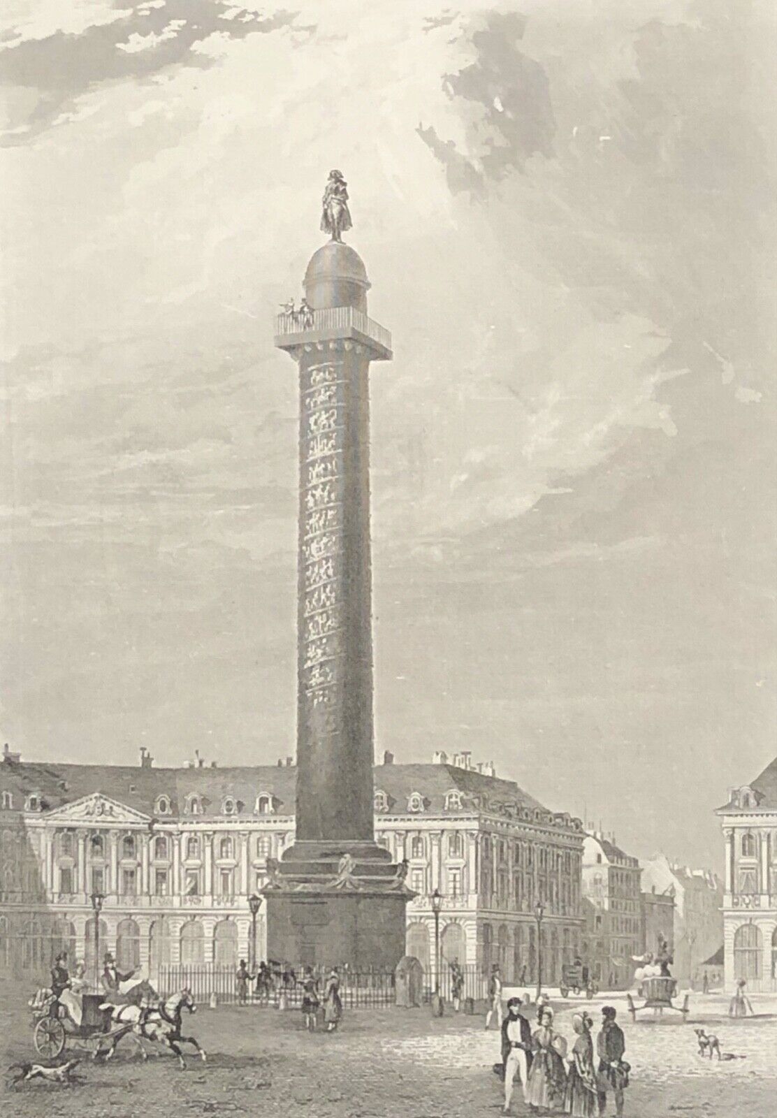 paris_colonne_de_la_place_vendome_gravure_lithographie_vers_1840_france