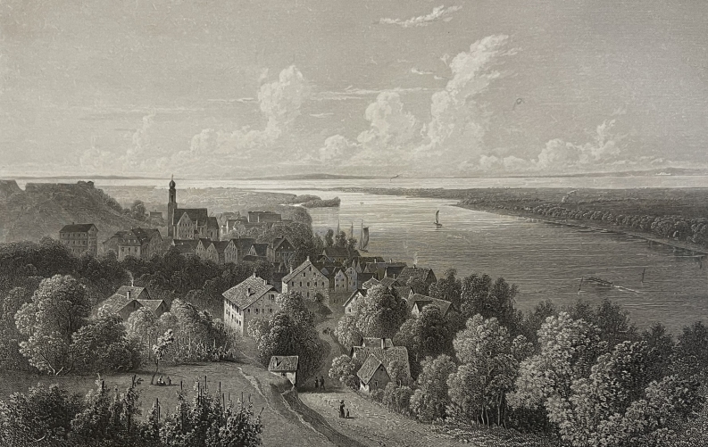 rheineck_bodensee_canton_saint-gall_suisse_rhin_rhein_gravure_de_1863