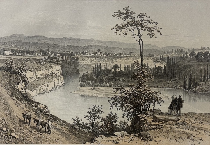 rumilly_haute-savoie_vue_generale_1864_lithographie_felix_benoist_alpes_france