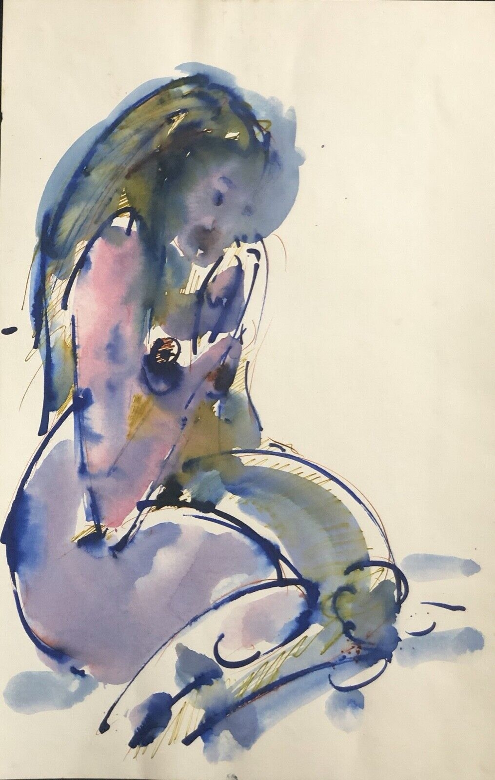 femme_assise_aquarelle_expressionniste_anonyme_49,7_cm_par_32,2_cm