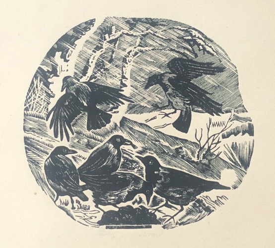 stanislaw_rolicz_1913-1998_corneilles_oiseaux_pologne_polska_xylographie_c_1944