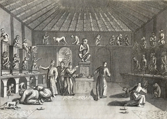 la_pagode_des_singes_gravure_au_burin_de_bernard_picart_1724_japon_japan_xviii