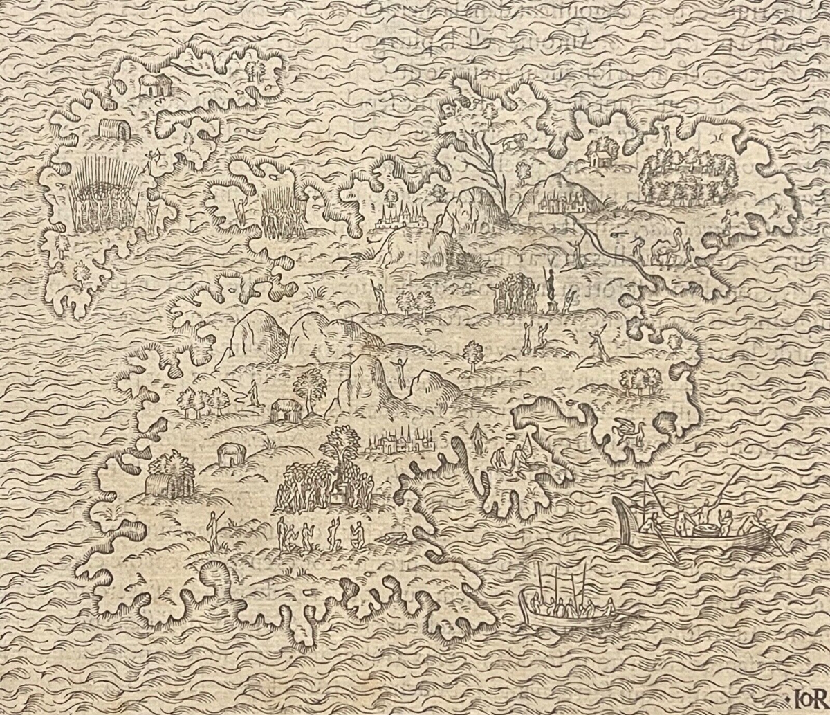 madagascar_1575_map_andre_thevet_woodcut_cosmographie_universelle_early_africa