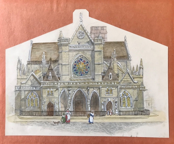 paris_eglise_saint_germain_lauxerrois_papier_circa_1850_technique_multiple