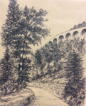 route_de_morbier_jura_dessin_a_lencre_de_1934_signe_illisible