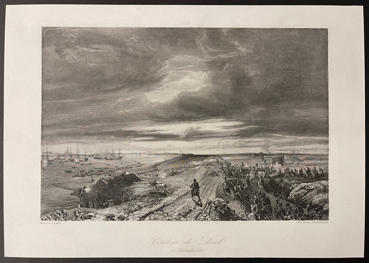combat_de_doel_belgique_hollande_france_1832_estampe_xixe_belgium_lithographie