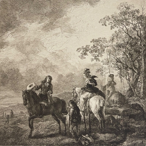 philips_wouwerman_1619-1668_pause_de_chasse_graveur_krauskoff_c_1870_cheval