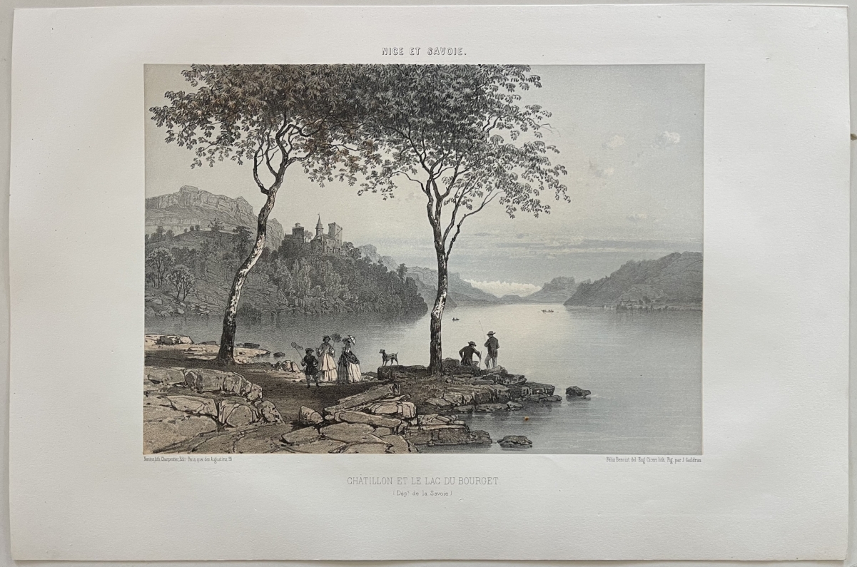 chatillon_&_lake_bourget_antique_lithograph_1864_felix_benoist_savoy_savoie