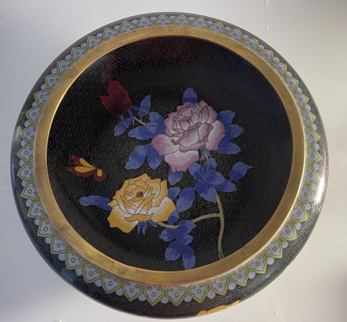 chine__superbe_vasque_en_bronze_cloisonne,_polychromie,_fleurs__china_zhongguo_