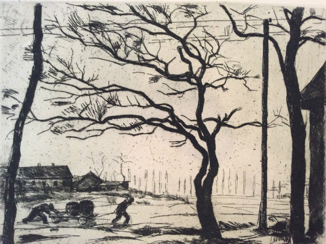 gravure_pointe_seche_paysage_campagne_signee_p__legros_fin_xixe_debxxe