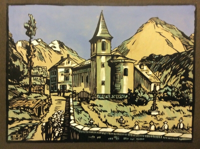 eglise_romane_haute_savoie_bois_grave_et_aquarelle_de_j_l_morlot_c_1941_provence
