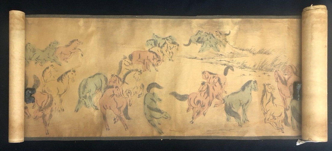 jin_nong_1687-1764_chine_aquarelle_4m45_chevaux