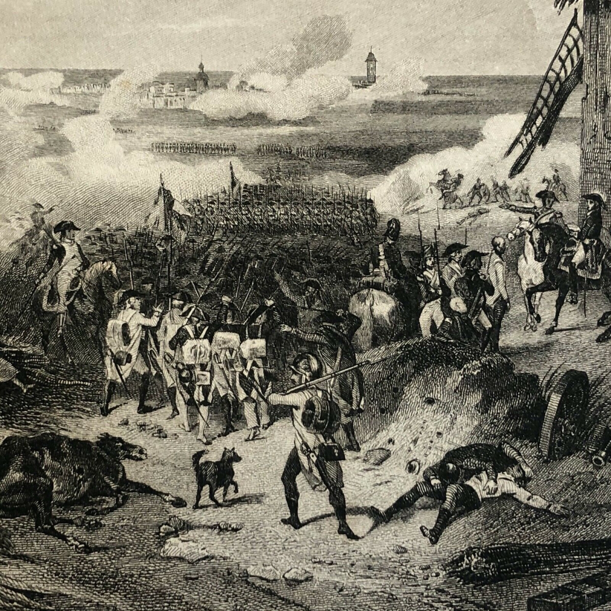 prise_de_menin_napoleon_bonaparte_belgique_moulin_gravure_vers_1840_france
