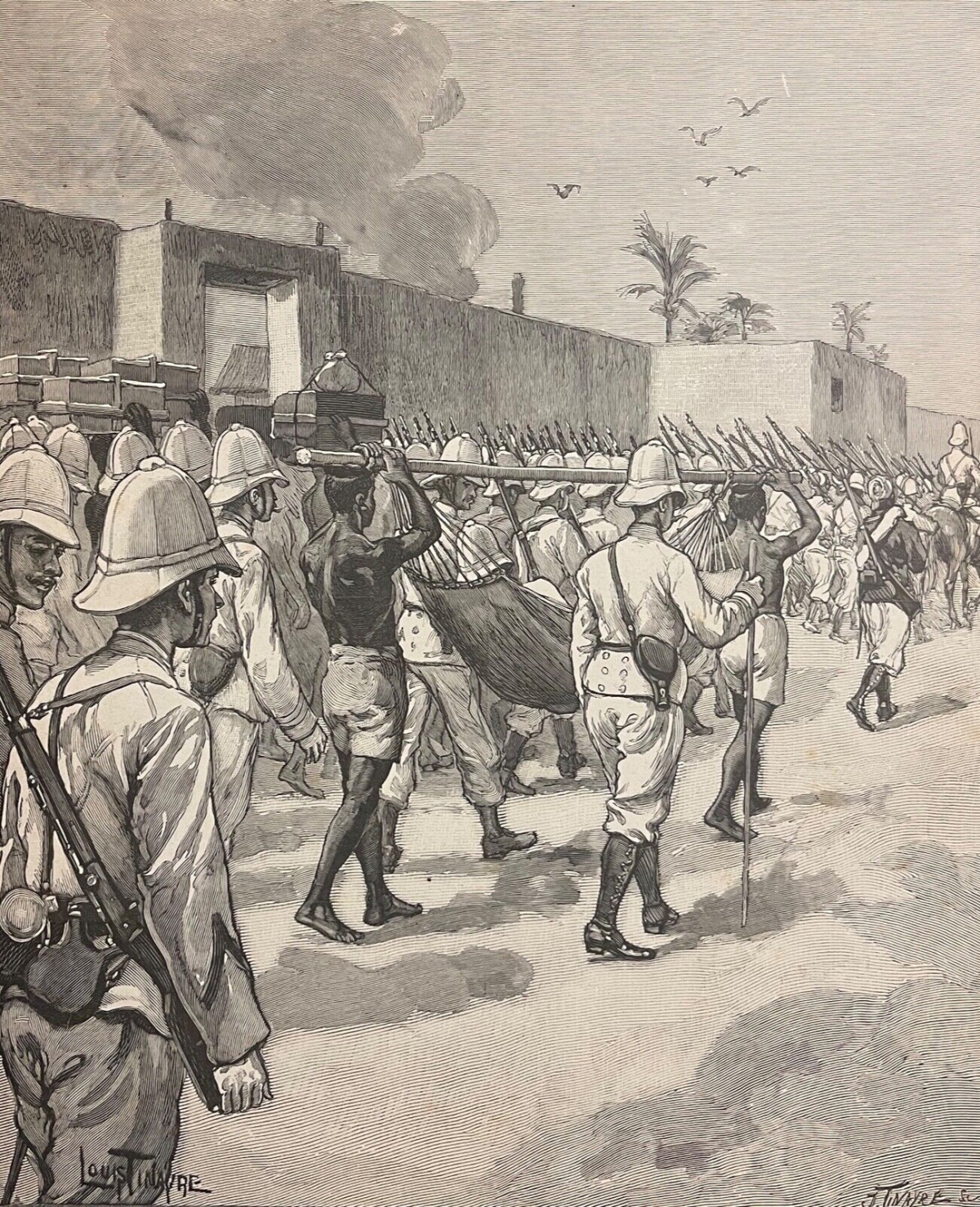 abomey_entree_des_troupe_dodds_royaume_dahomey_benin_1895_afrique