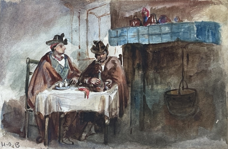 france_ou_espagne_aquarelle_spaniards_at_hernani_debut_xixe_pyrenees