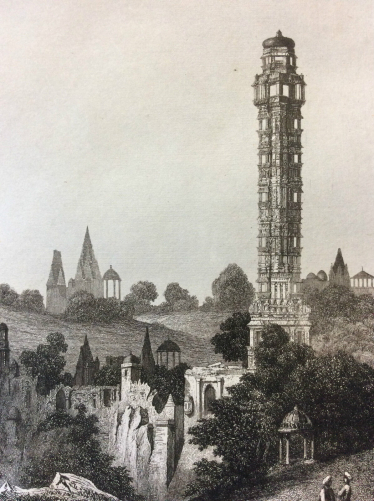 inde__rajasthan,_colonne_de_la_victoire_a_cheetore_prince_mori__gravure_xix_eme_