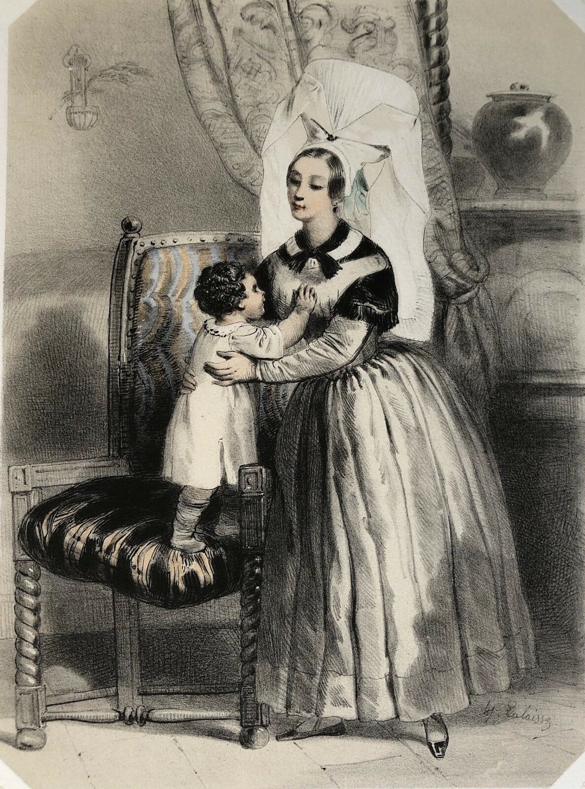 femmes_des_environs_de_bayeux_calvados_lithographie_originale_1852__