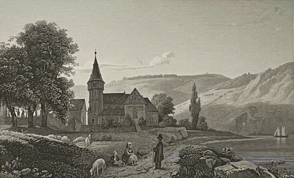 ansicht_der_clemenskapelle_rhein_1844_j_f_dielmann_deutschland_allemagne