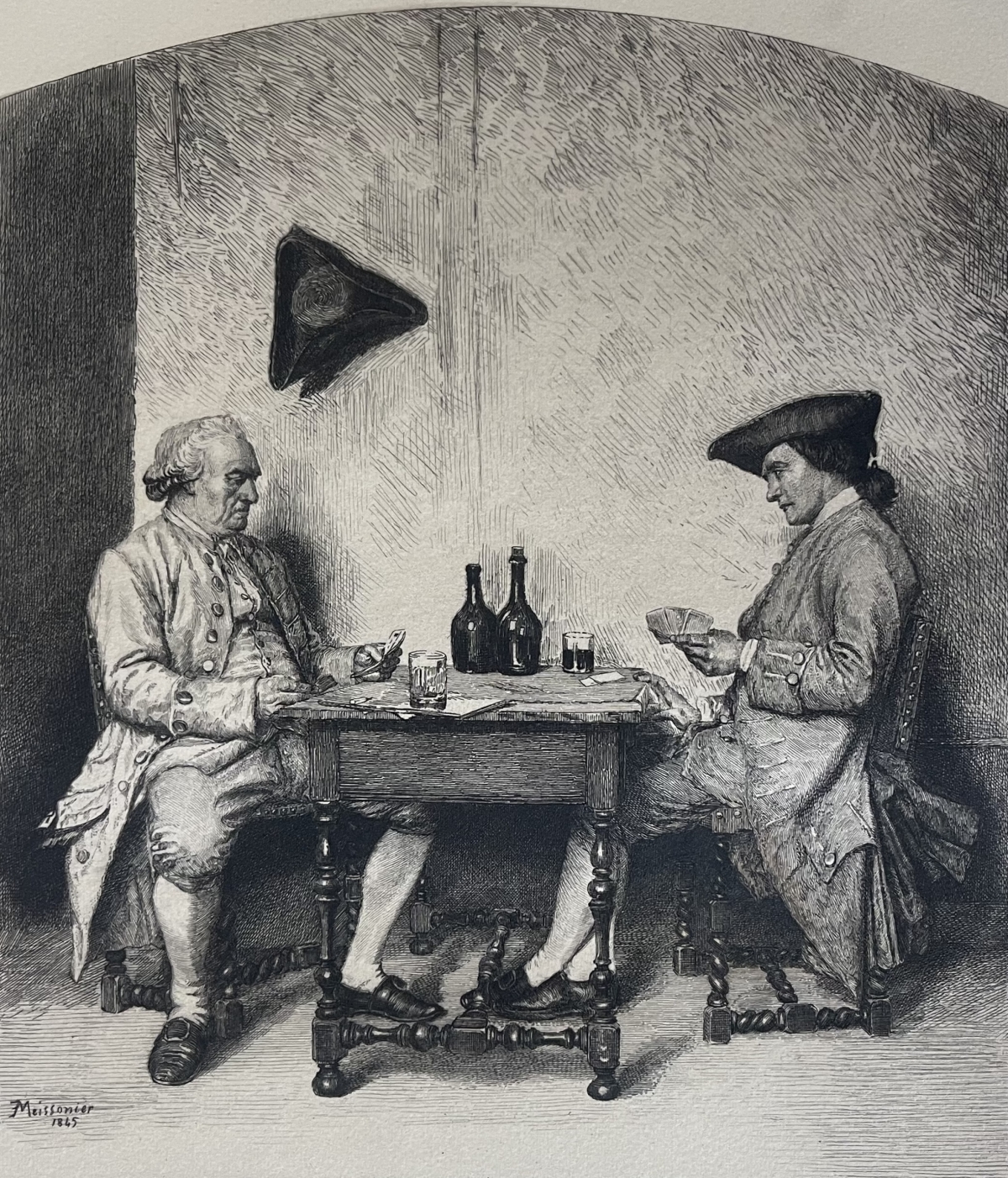 ernest_meissonier_partie_de_cartes_graveur_focillon_gravure_de_1910