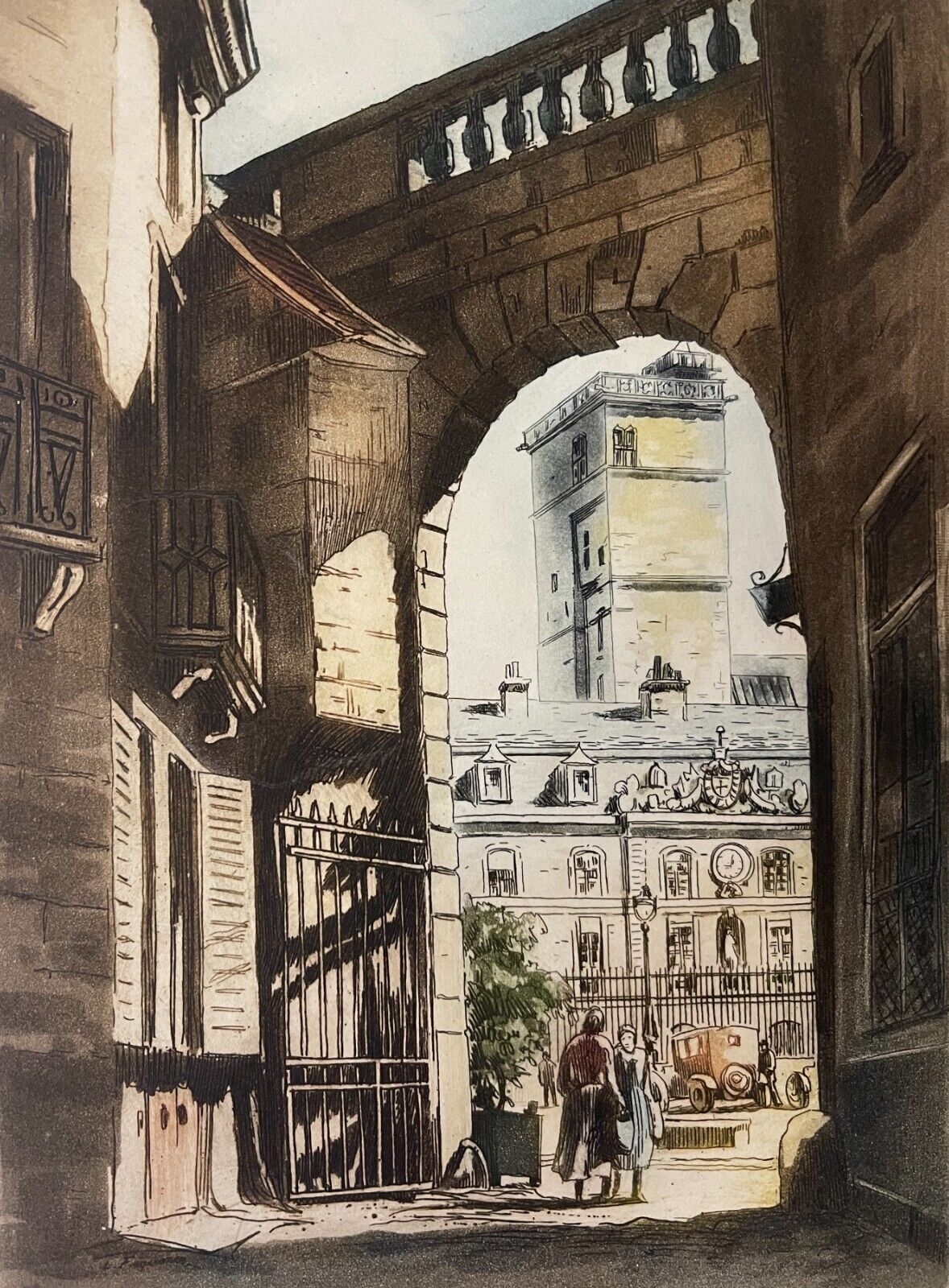 dijon_tour_philippe_le_bon_vers_1925_aquatinte_signee_illisible_france