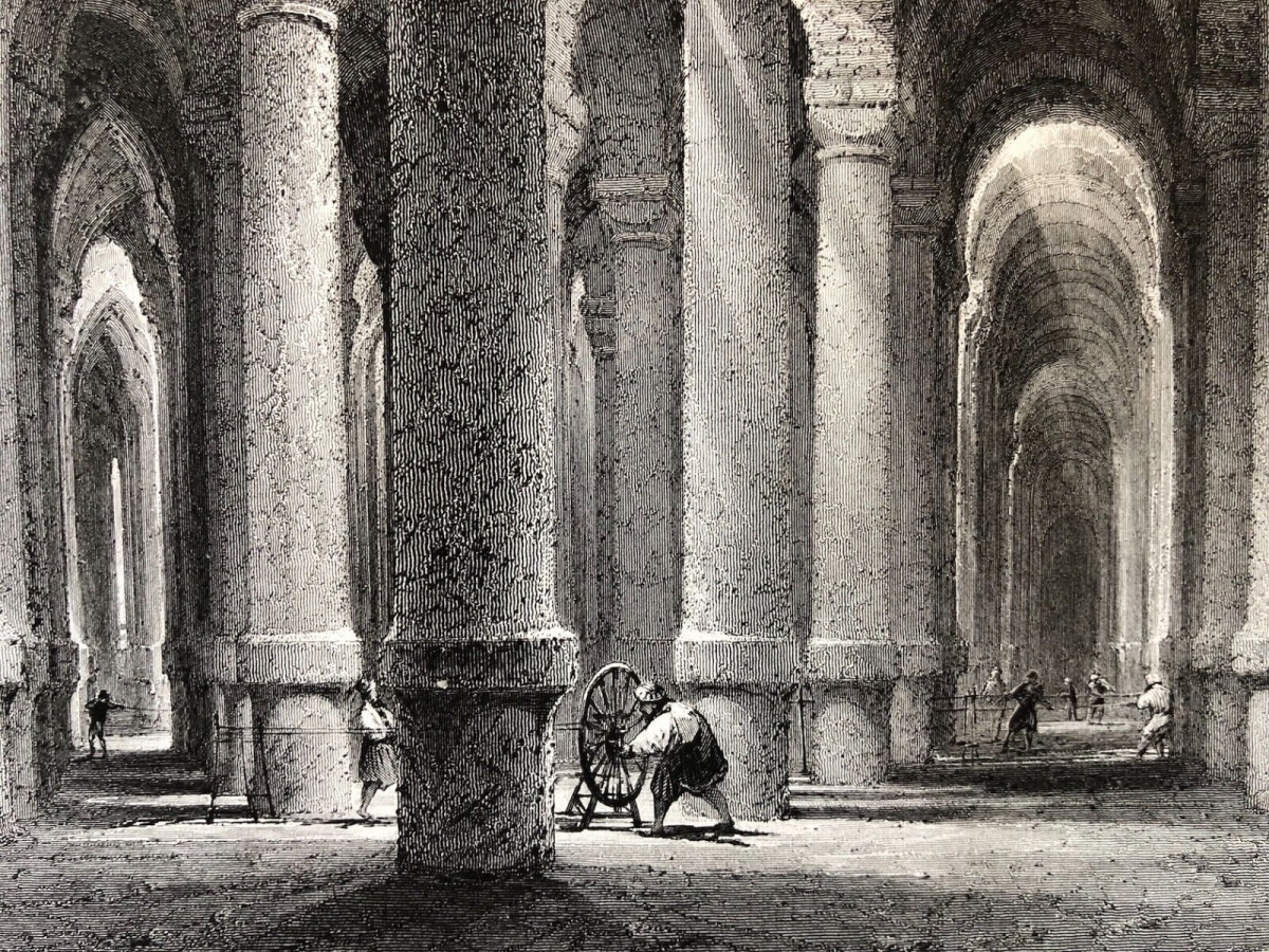 turquie_constantinople_istanbul_citerne_de_binbirdirek_mille_colonnes_c_1840