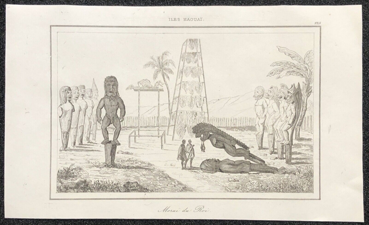 hawai_etats-unis_morai_du_roi_lithographie_1836_xixe_usa