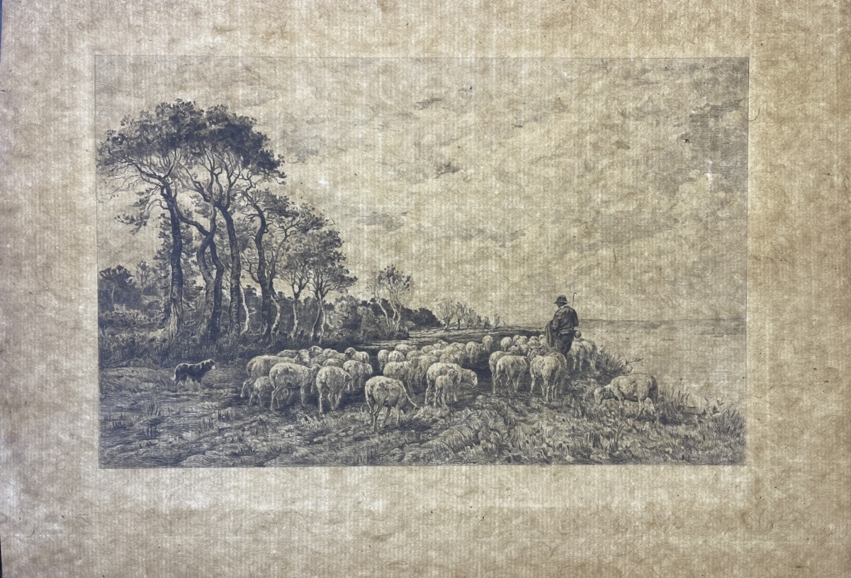 barbizon_school_charles_emile_jacque_shepherd_sheep_etching_proof_1911