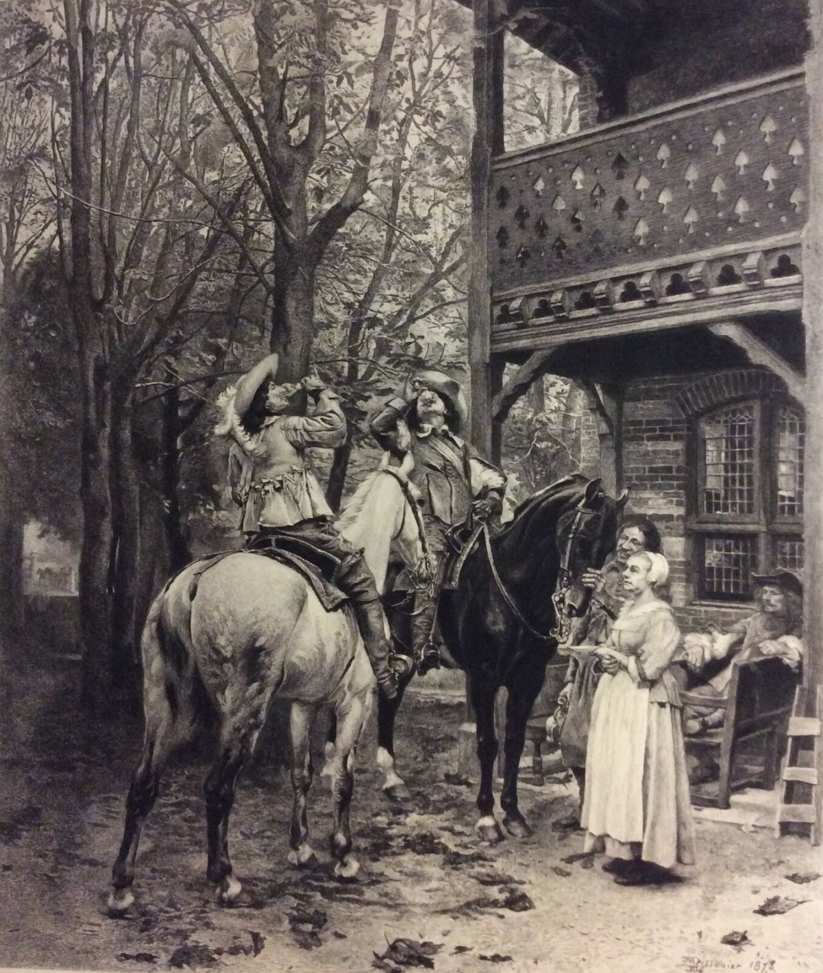 ernest_meissonier_par_alfred_boilot_1878_la_halte_cheval_chevaux_mousquetaire
