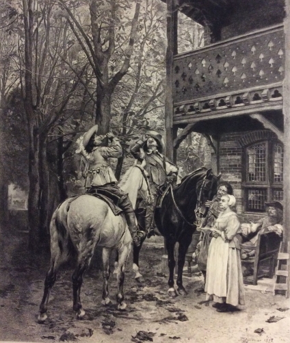 ernest_meissonier_par_alfred_boilot_1878_la_halte_cheval_chevaux_mousquetaire