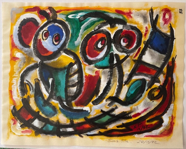 peinture_expressionniste_acrylique_sur_calque_1992_norbert_palmade_1928-_2019
