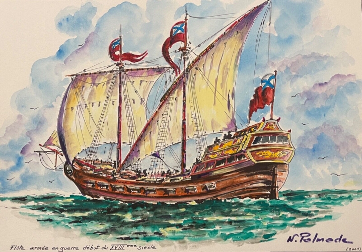 flute_armee_en_guerre_aquarelle_de_n_palmade_2001_marine_bateau
