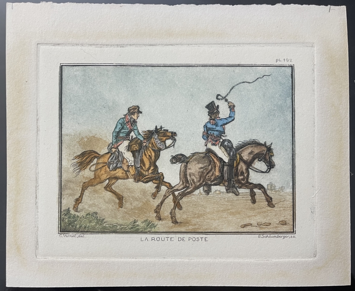 carle_vernet_route_de_poste_aquatinte_de_schlumberger_vers_1865_service_postal