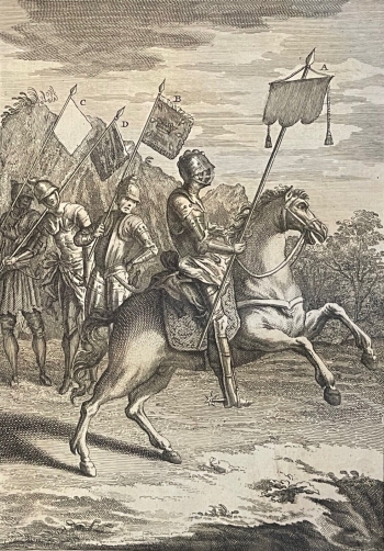 oriflamme_de_la_maison_d???harcourt_et_cornette_blanche_royale_gravure_de_1721