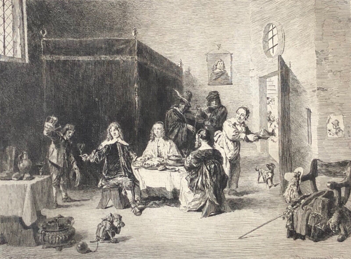 david_ii_teniers_1610-1690_lenfant_prodigue_grave_par_jacquemart_en_1877