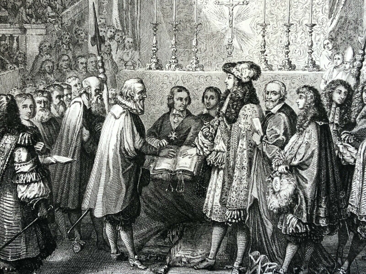 renouvellement_dalliance_france_suisse_1665_louis_xiv_lebrun_gravure_c_1840