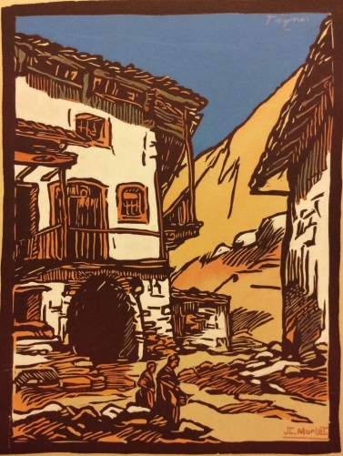 tignes_haute-savoie_bois_grave_et_aquarelle_circa_1941_vanoise_signe_j_l_morlot