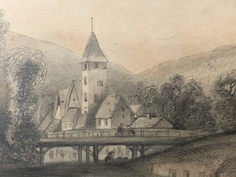 village_francais_vers_1840__aquarelle_sur_papier,_anonyme_