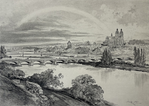 tours_loire_bridge_and_saint-gatien_cathedral_antique_lithograph_robida_1892