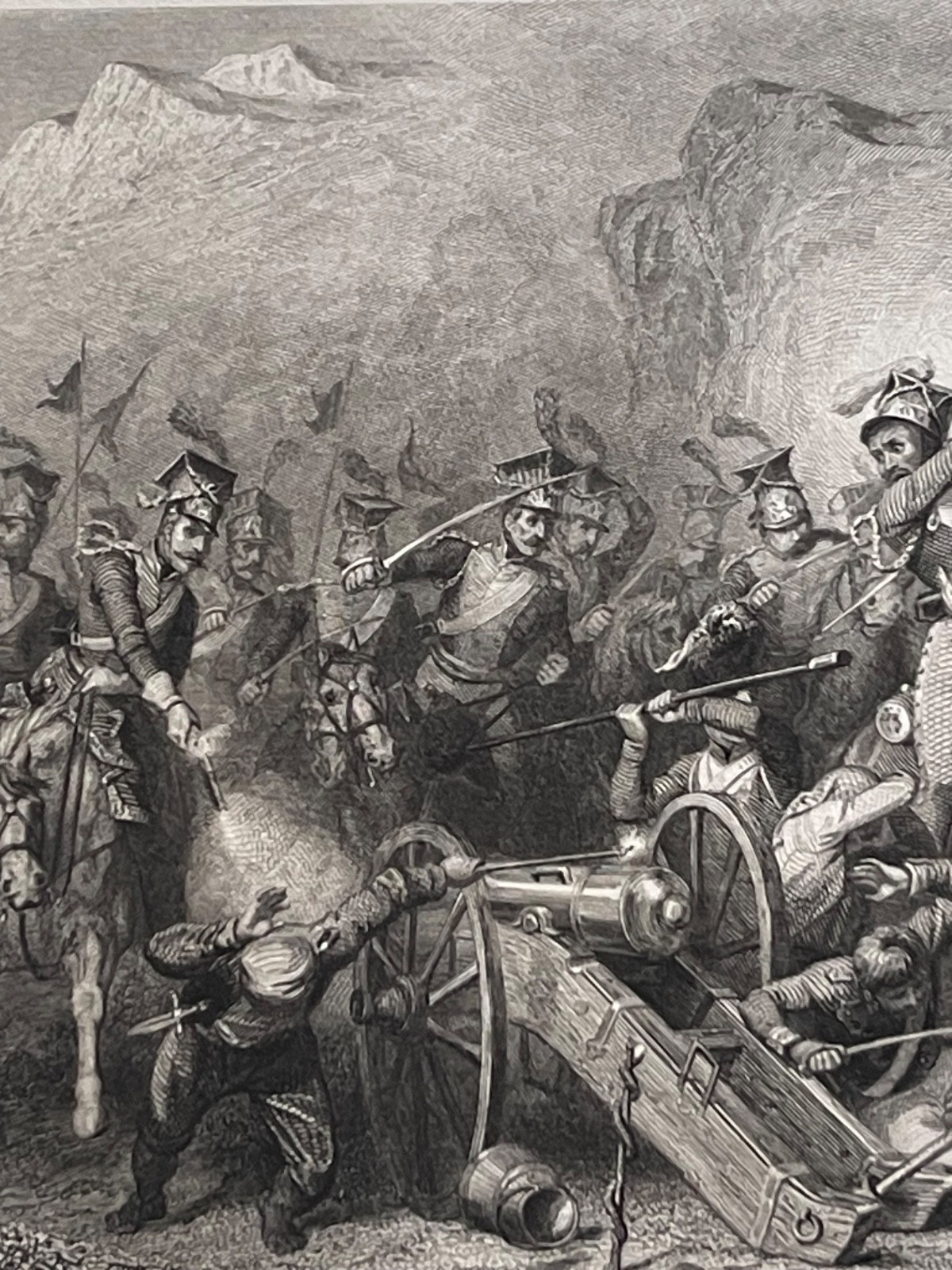 polish_lancers_battle_of_somosierra_spain_1808_napoleon_antique_engraving