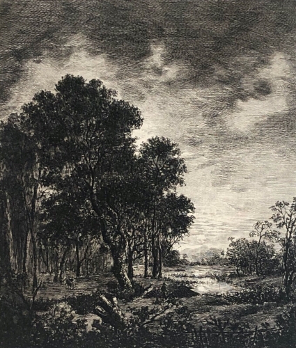 aart_van_der_meer_peintre_ecole_hollandaise_la_foret_gravure_leterrier_vers_1910