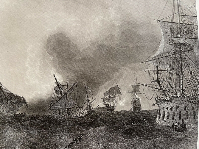 combat_du_cap_de_la_roque_coetlogon_portugal_france_pays-bas_1703_gravure_1840