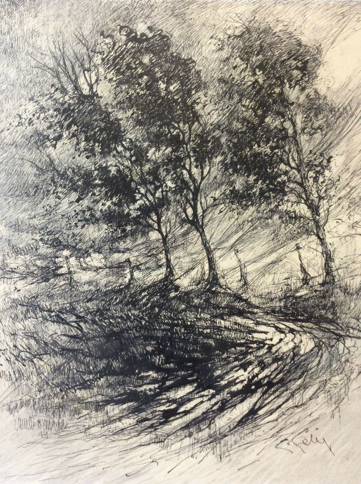 encre__belle_qualite,_campagne_et_arbre__signature_a_identifier_