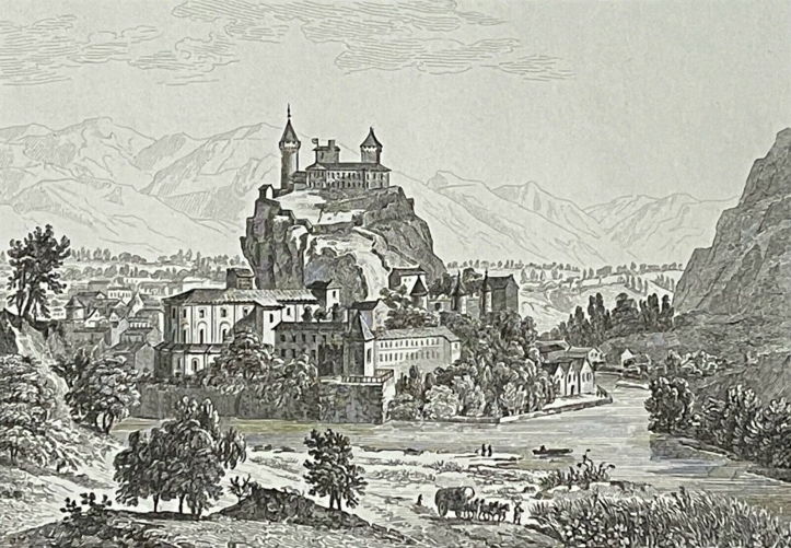 foix_ariege_lithographie_de_1835_france_xix