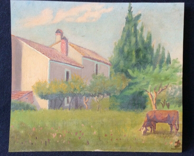 peinture__provence,_paysage_provencal,_vache__monogrammee_d__france