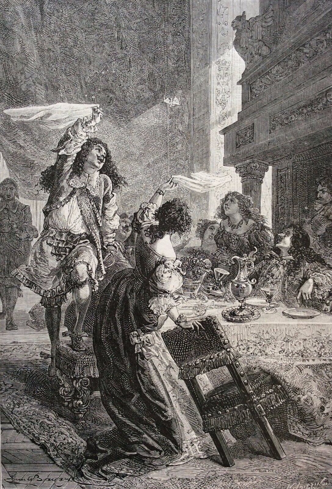 king_charles_ii_lady_castlemaine_engraving_19th_century_england_scotland_ireland