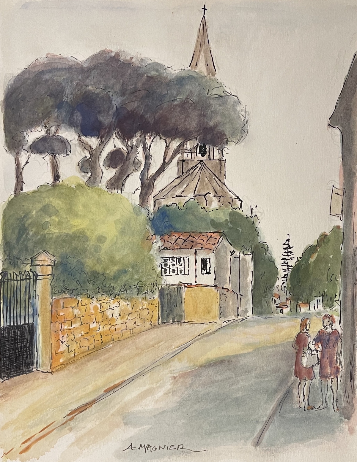 marseille_le_roucas_blanc_aquarelle_a_magnier_la_provence_vers_1950