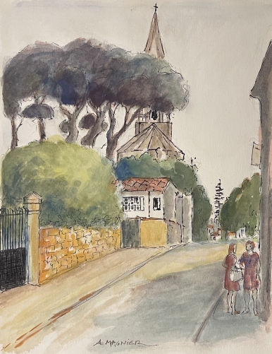 marseille_le_roucas_blanc_aquarelle_a_magnier_la_provence_vers_1950