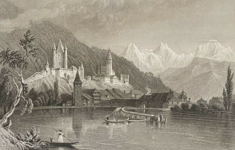 thoune_berne_thun_lithographie_1836_dapres_barlett_et_wallis_suisse_alpes