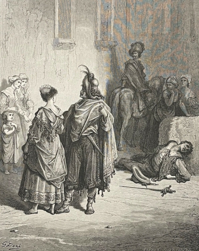 les_deux_coqs_gustave_dore_xylographie_fable_jean_de_la_fontaine_1868