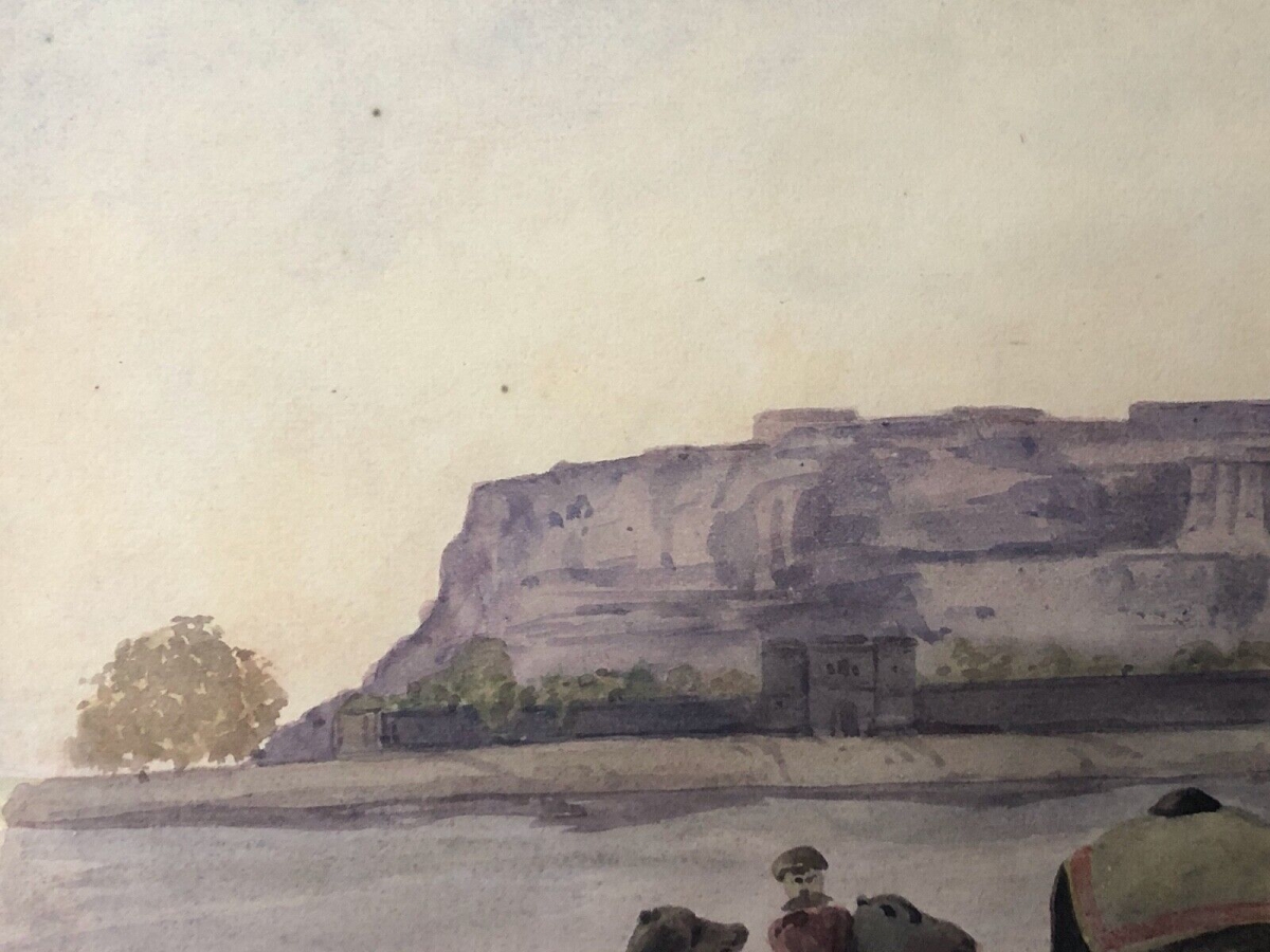 paysage_et_dromadaire__algerie,_aquarelle_datee_de_1969_anonyme_